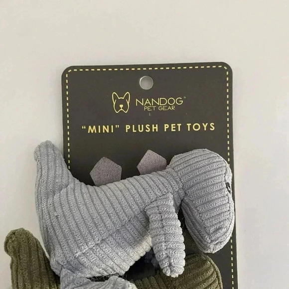 NANDOG PET GEAR Mini Plush Dinosaurs Set of Three Squeaky Stuffed Dog Pet Toy - Picture 2 of 9